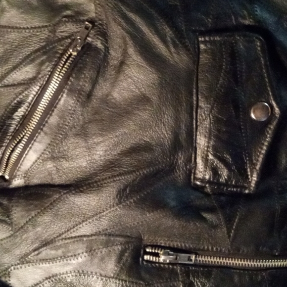 Black Leather biker Jacket - Picture 5 of 8